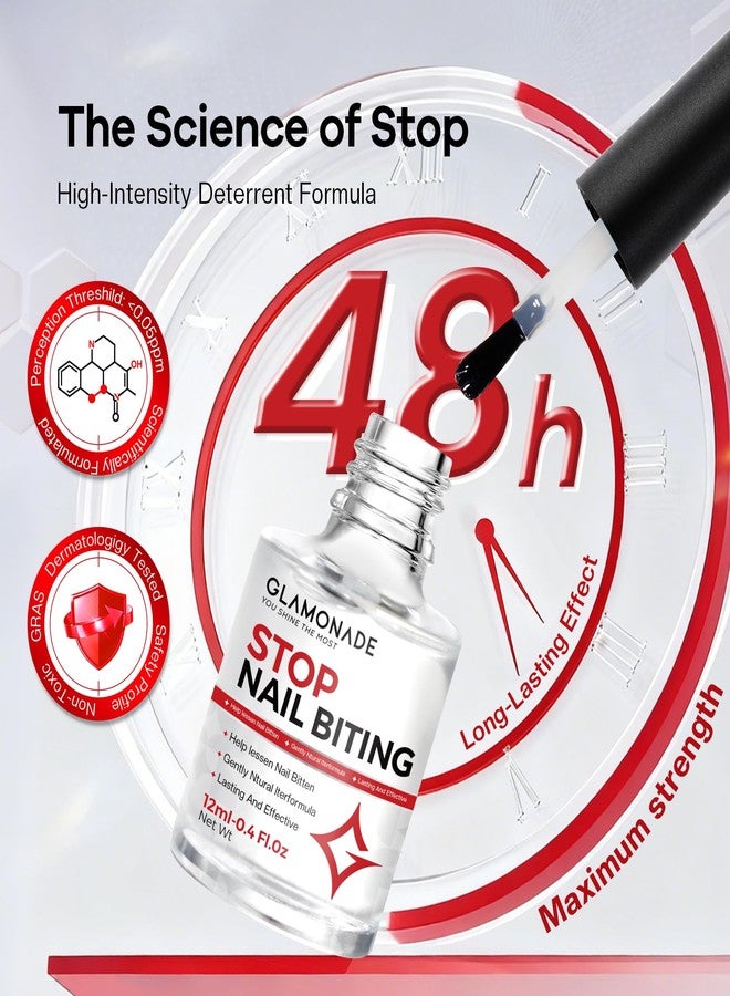 Glamonade Nail Biting Prevention For Kids: 12ml Extra Strong Nail Biting Treatment Anti Toddler Thumb Sucking Deterrent Stopper Nail Repair for Damaged Nails 48H Long Lasting Matte Odorless Onychophagy Relief - Image 4